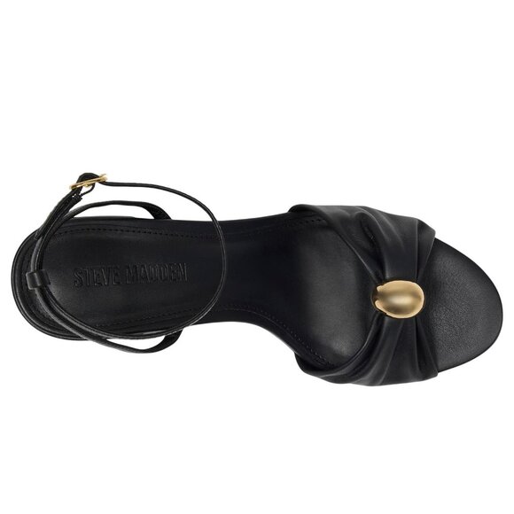 Steve Madden Womens Caden Heeled Sandal CADE07S1 Black Leather 9M - Picture 8 of 13